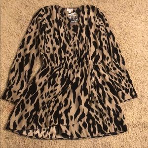 NWOT Parker Size L Leopard Print Faux Wrap Dress